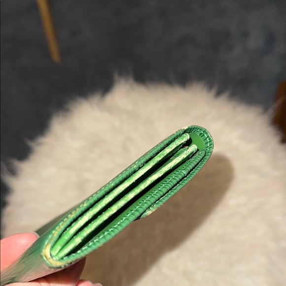Louis Vuitton Green Textured Leather Wallet - Picture 3 of 5